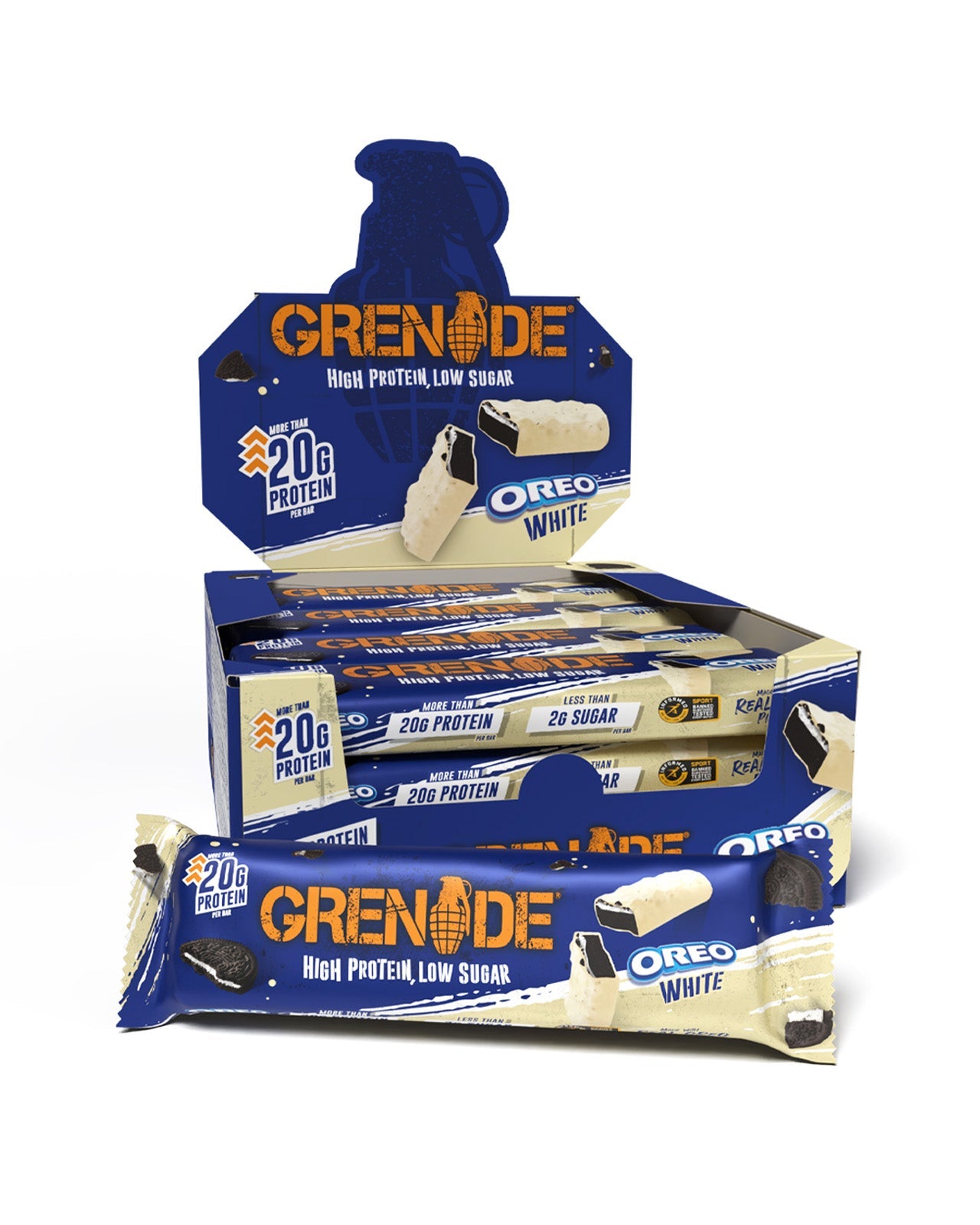 Grenade Protein Bar 12x60g Oreo White